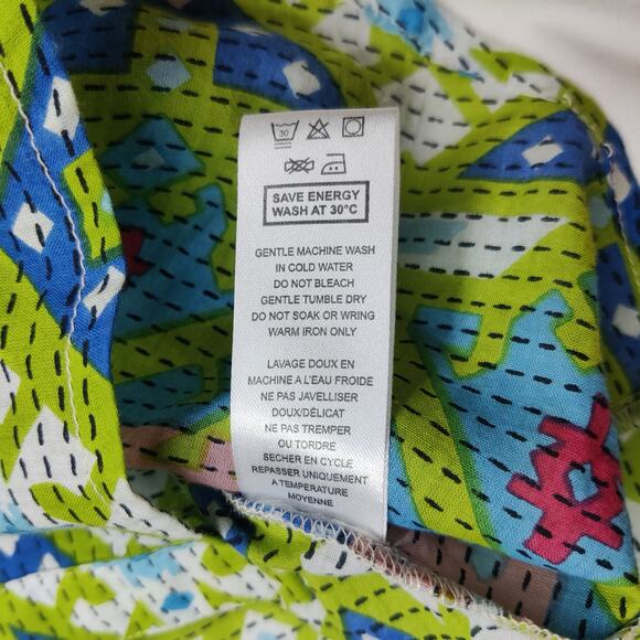 Orientique Naturally Australian Colorful Boho Geometric Artsy Eclectic Blouse XL - Picture 9 of 13